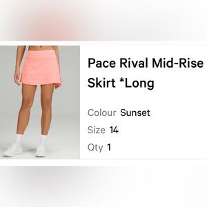 lululemon athletica Pink Orange Mini A-Line Skirt